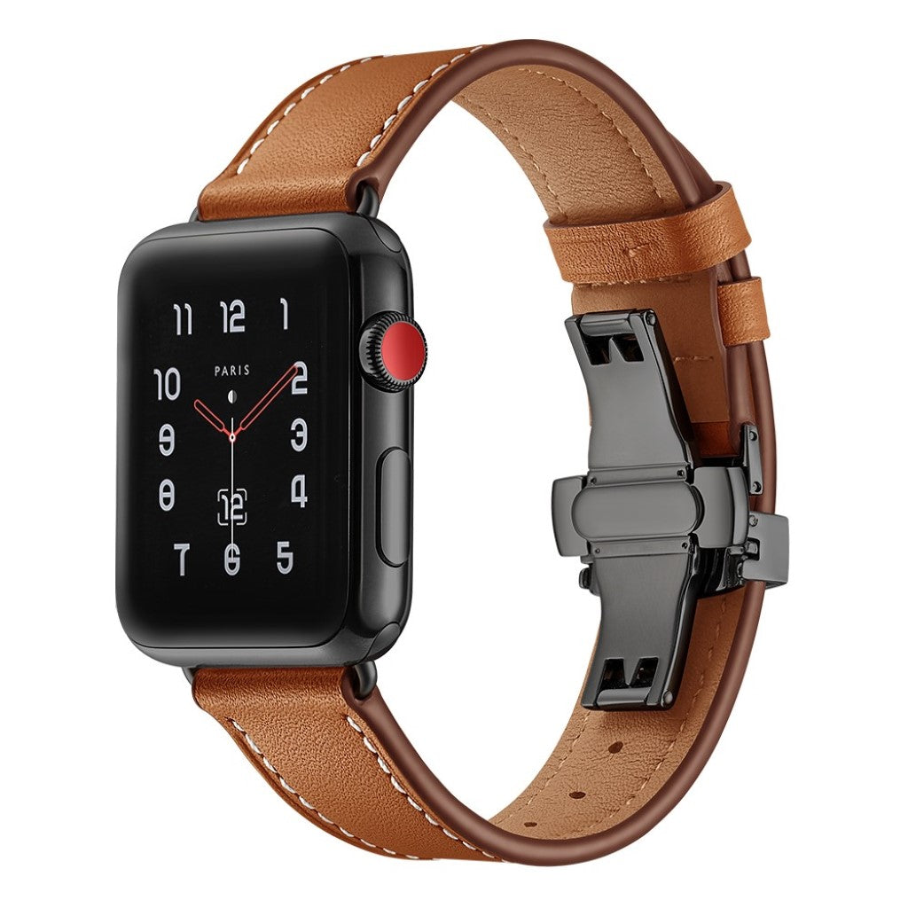  Apple Watch Series 5 44mm / Apple Watch 44mm Ægte læder Rem - Brun#serie_5