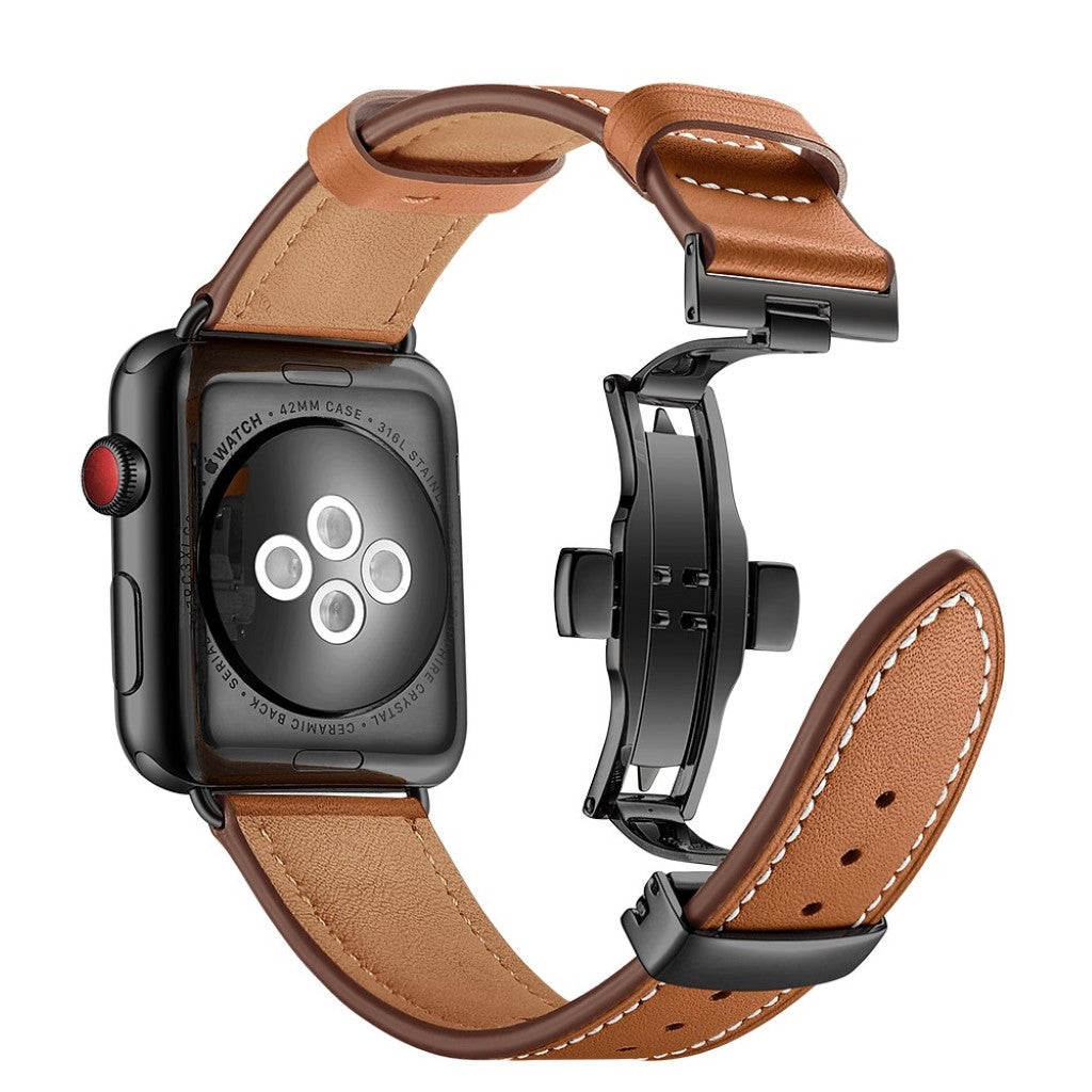  Apple Watch Series 5 44mm / Apple Watch 44mm Ægte læder Rem - Brun#serie_5