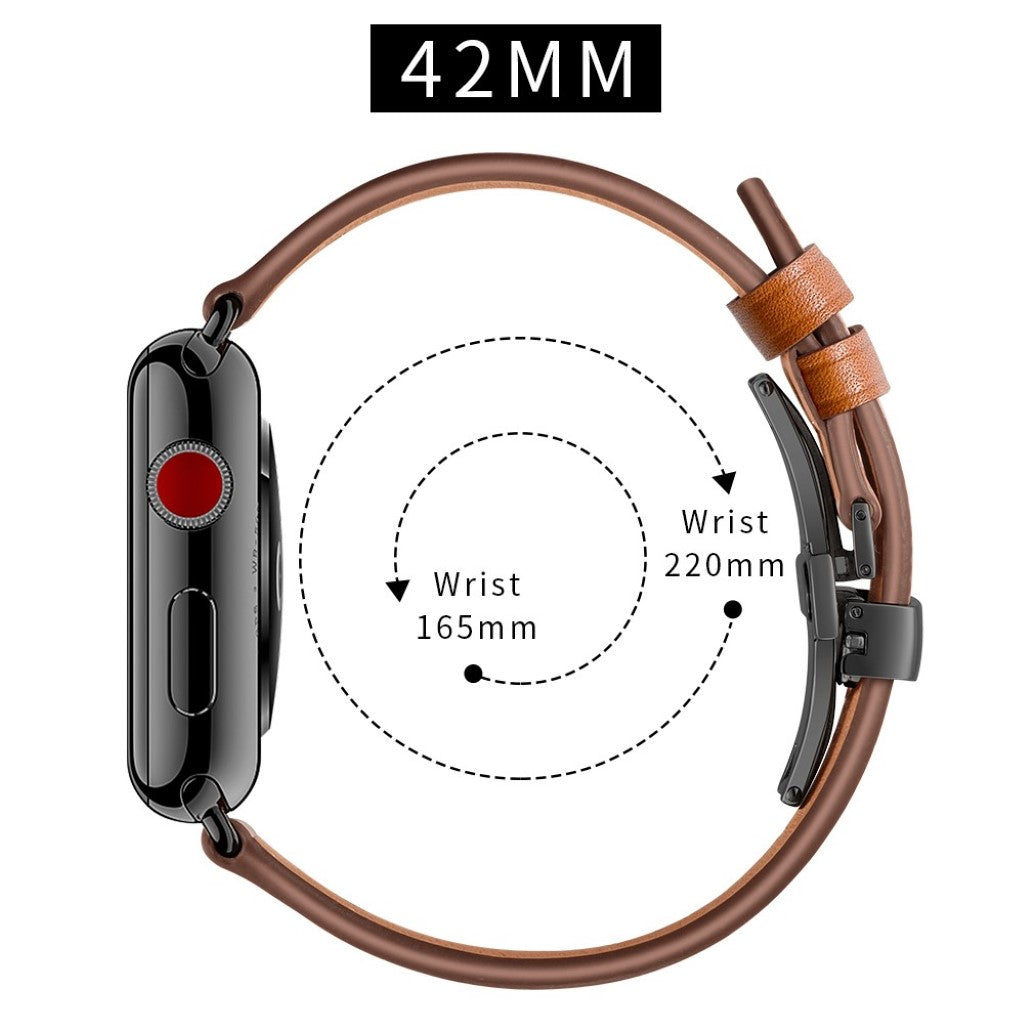  Apple Watch Series 5 44mm / Apple Watch 44mm Ægte læder Rem - Brun#serie_5