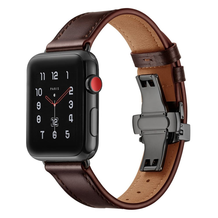  Apple Watch Series 5 44mm / Apple Watch 44mm Ægte læder Rem - Brun#serie_6