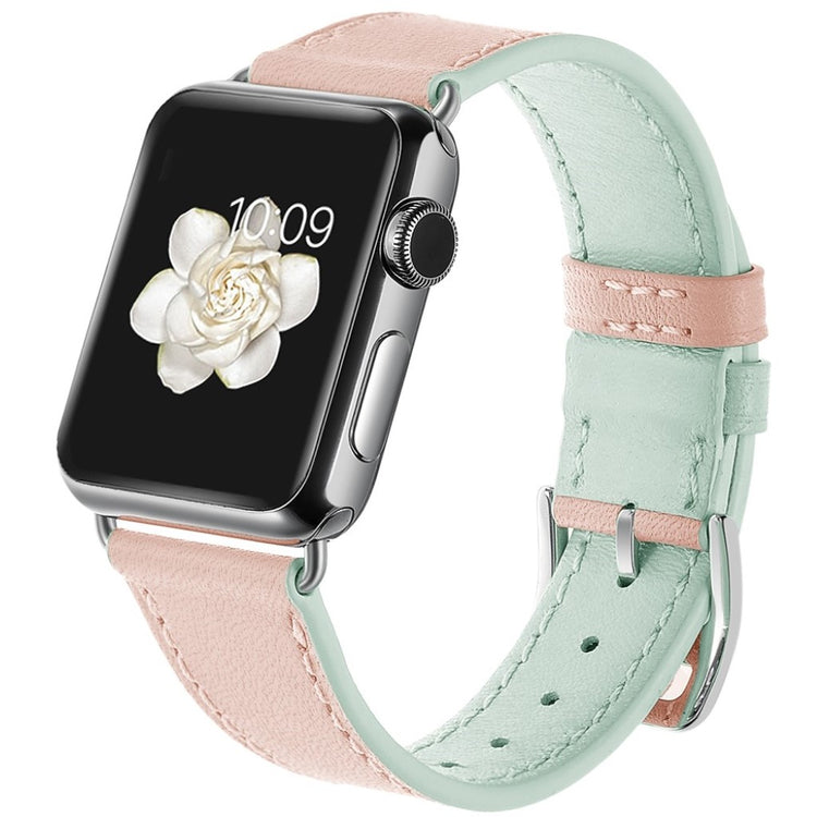  Apple Watch Series 5 44mm / Apple Watch 44mm Ægte læder Rem - Pink#serie_2