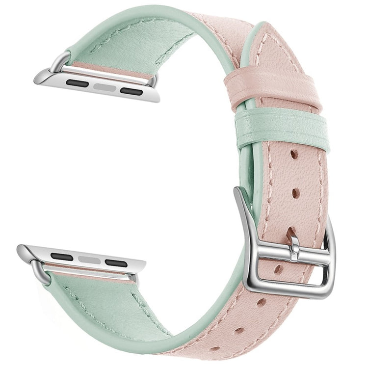  Apple Watch Series 5 44mm / Apple Watch 44mm Ægte læder Rem - Pink#serie_2