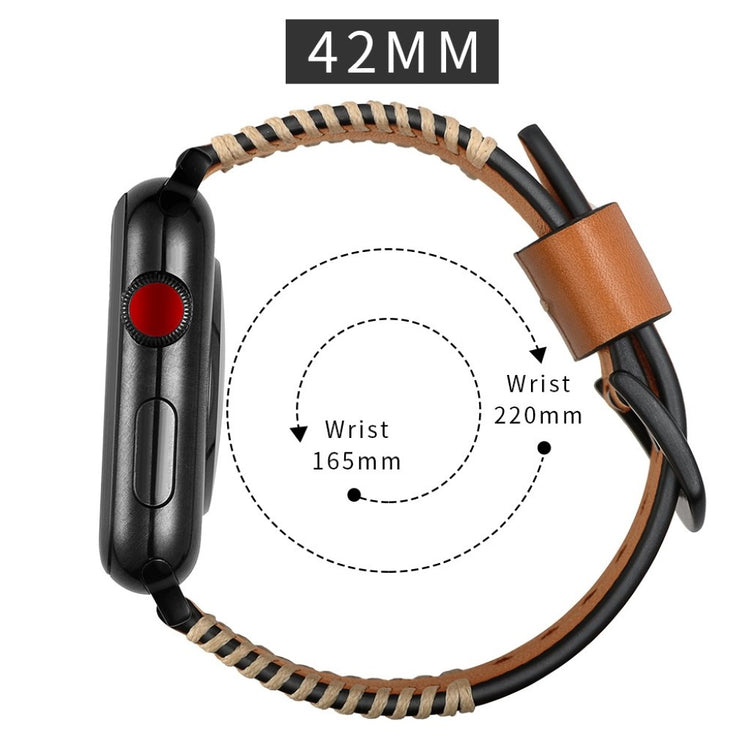 Apple Watch Series 5 44mm / Apple Watch 44mm Ægte læder Rem - Gul#serie_2