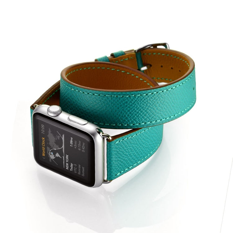  Apple Watch Series 5 44mm / Apple Watch 44mm Ægte læder Rem - Grøn#serie_1