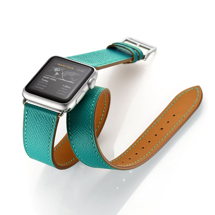  Apple Watch Series 5 44mm / Apple Watch 44mm Ægte læder Rem - Grøn#serie_1