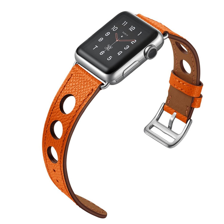 Meget hårdfør Apple Watch Series 5 44mm Ægte læder Rem - Brun#serie_2