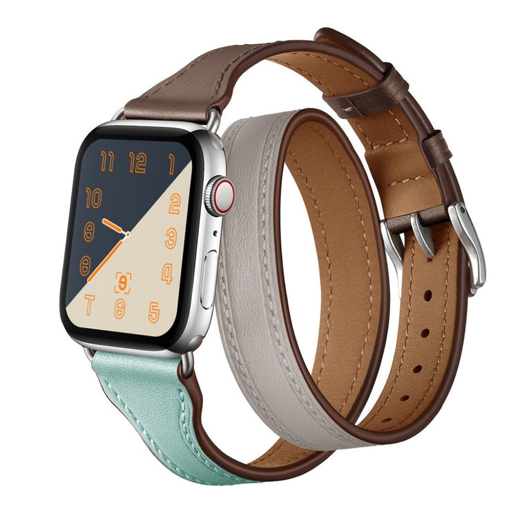  Apple Watch Series 5 44mm / Apple Watch 44mm Ægte læder Rem - Flerfarvet#serie_2