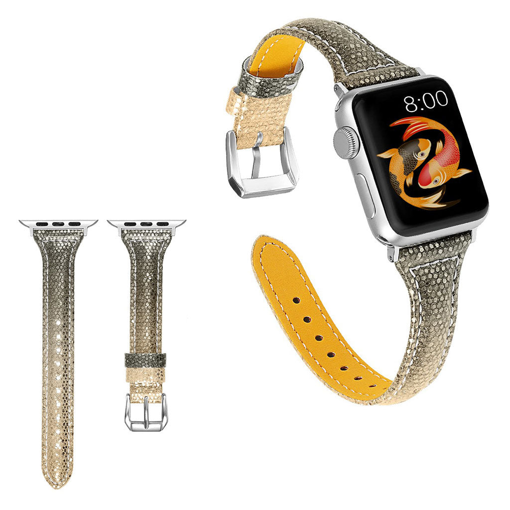  Apple Watch Series 5 44mm / Apple Watch 44mm Ægte læder Rem - Flerfarvet#serie_1