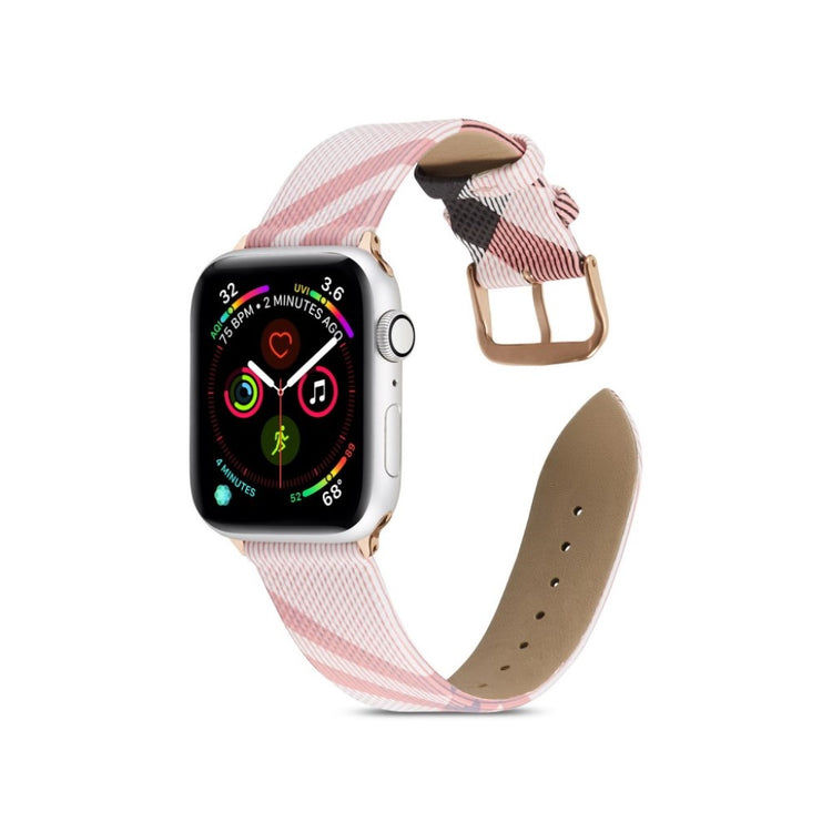  Apple Watch Series 5 44mm / Apple Watch 44mm Ægte læder Rem - Pink#serie_3