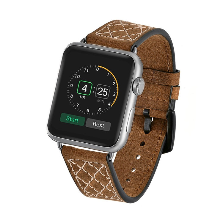Meget sejt Apple Watch Series 5 44mm Ægte læder Rem - Brun#serie_076