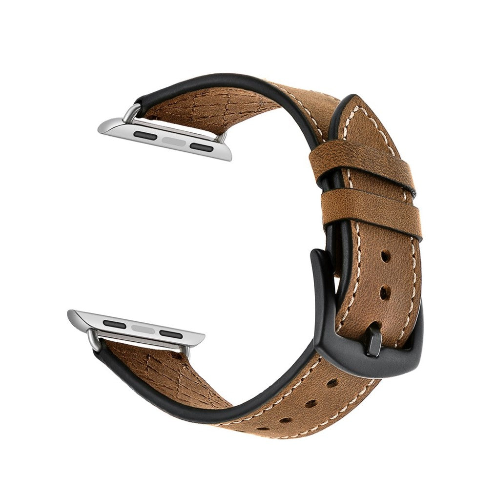 Meget sejt Apple Watch Series 5 44mm Ægte læder Rem - Brun#serie_076