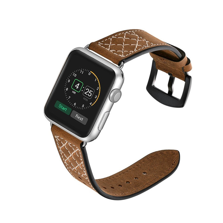 Meget sejt Apple Watch Series 5 44mm Ægte læder Rem - Brun#serie_076