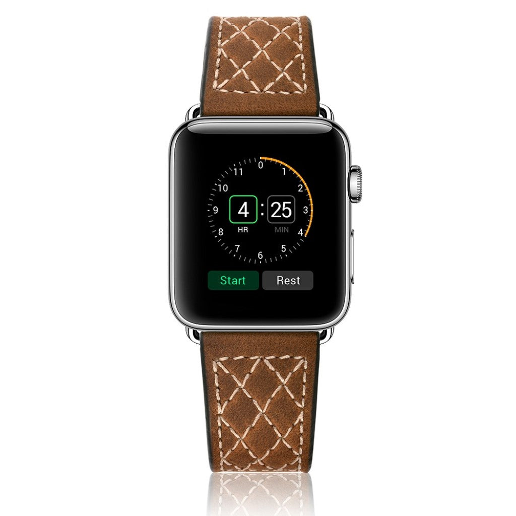 Meget sejt Apple Watch Series 5 44mm Ægte læder Rem - Brun#serie_076