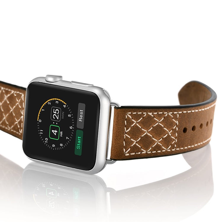 Meget sejt Apple Watch Series 5 44mm Ægte læder Rem - Brun#serie_076