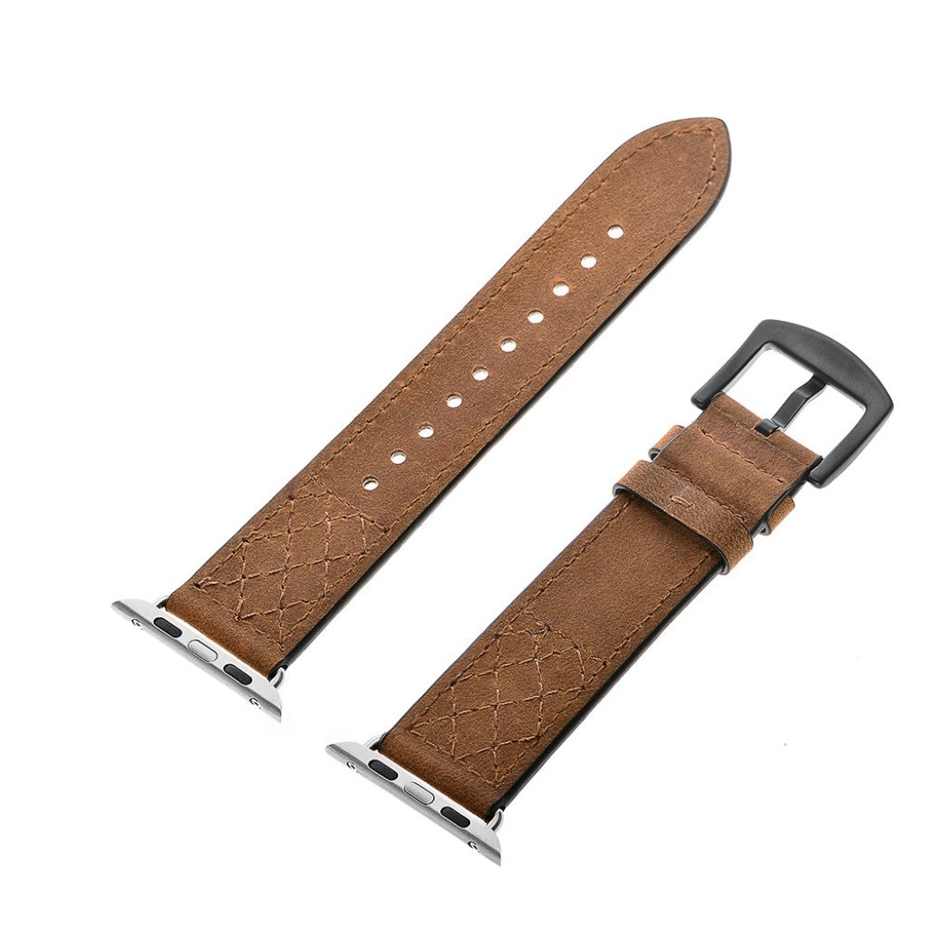 Meget sejt Apple Watch Series 5 44mm Ægte læder Rem - Brun#serie_076