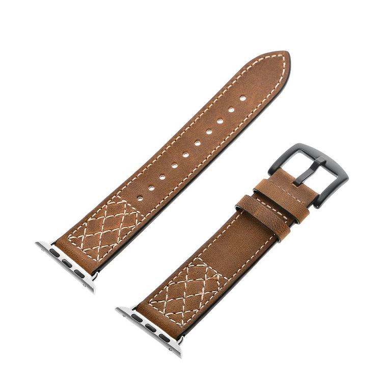 Meget sejt Apple Watch Series 5 44mm Ægte læder Rem - Brun#serie_076