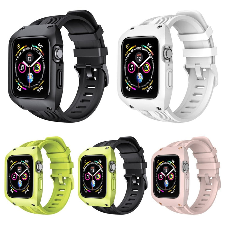 Fed Apple Watch Series 5 44mm Silikone Rem - Sort#serie_1