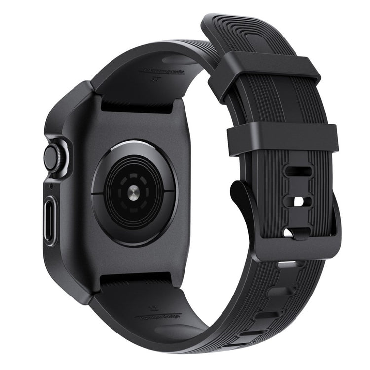 Fed Apple Watch Series 5 44mm Silikone Rem - Sort#serie_1