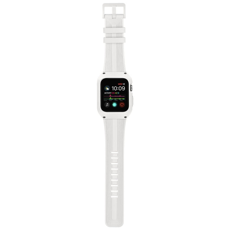Fed Apple Watch Series 5 44mm Silikone Rem - Hvid#serie_2