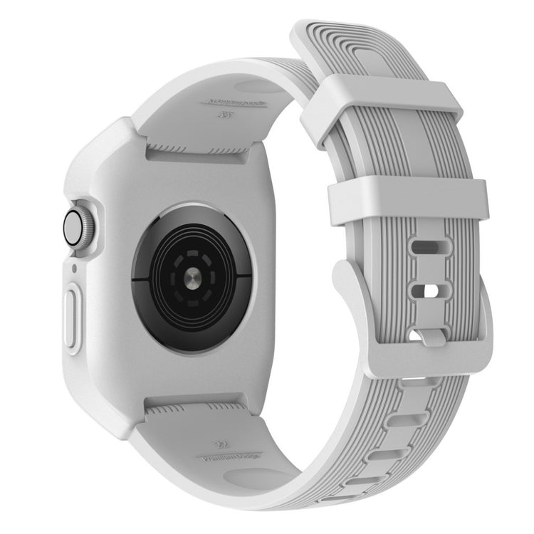 Fed Apple Watch Series 5 44mm Silikone Rem - Hvid#serie_2