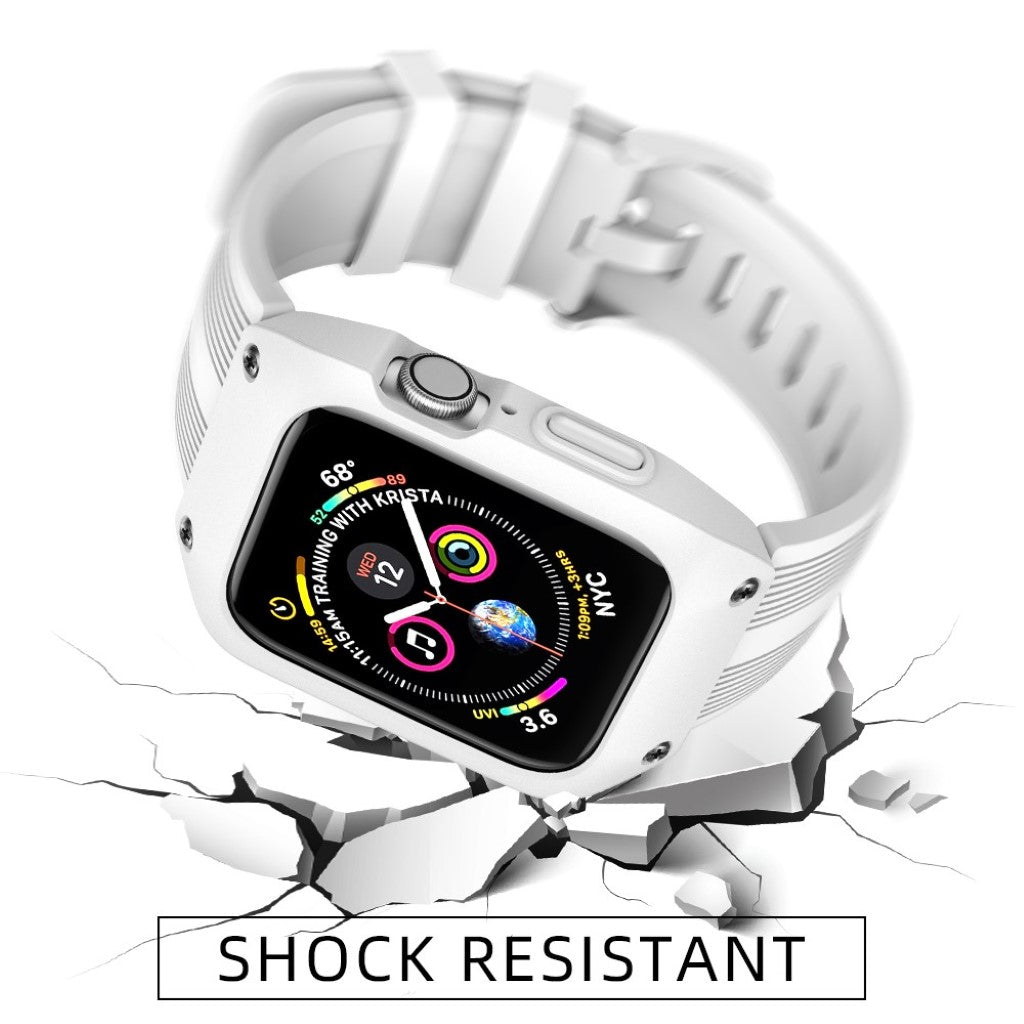 Fed Apple Watch Series 5 44mm Silikone Rem - Hvid#serie_2