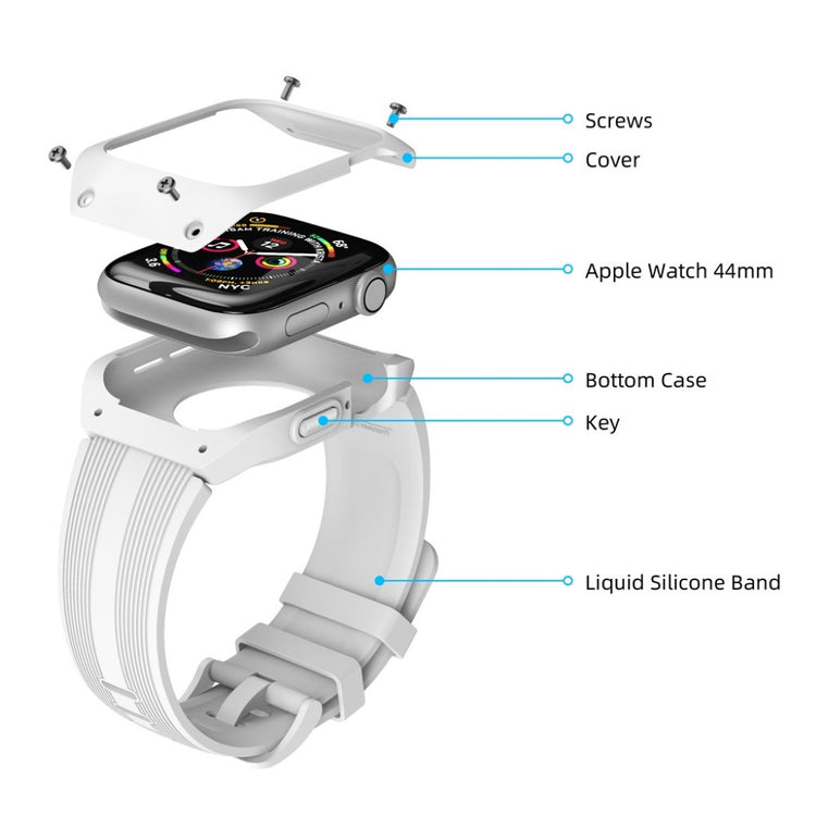 Fed Apple Watch Series 5 44mm Silikone Rem - Hvid#serie_2