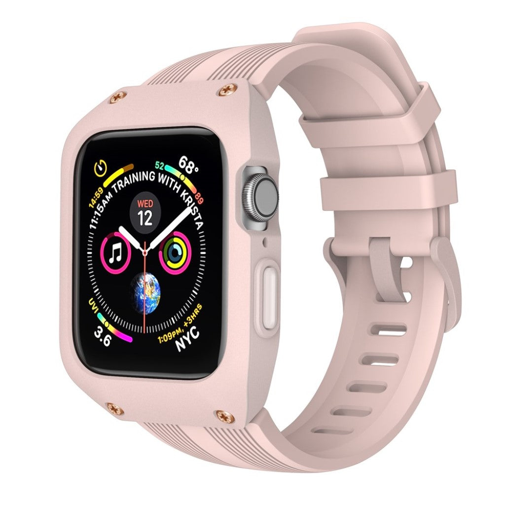 Fed Apple Watch Series 5 44mm Silikone Rem - Pink#serie_3