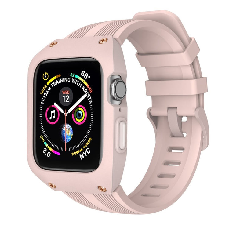 Fed Apple Watch Series 5 44mm Silikone Rem - Pink#serie_3