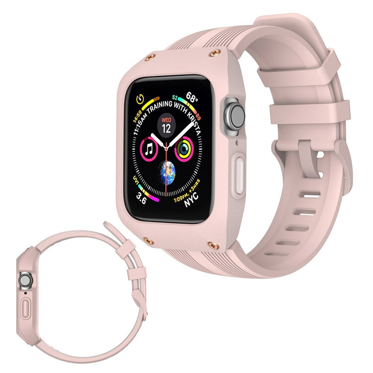 Fed Apple Watch Series 5 44mm Silikone Rem - Pink#serie_3