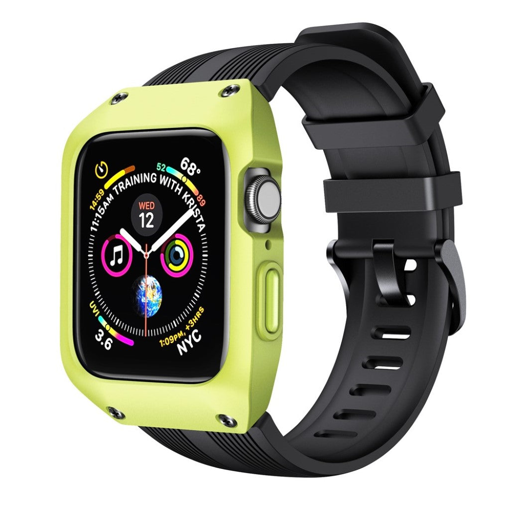 Fed Apple Watch Series 5 44mm Silikone Rem - Sort#serie_4