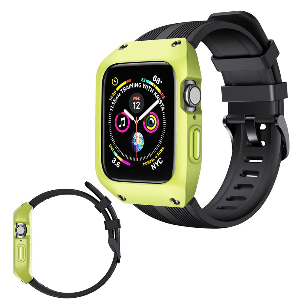 Fed Apple Watch Series 5 44mm Silikone Rem - Sort#serie_4