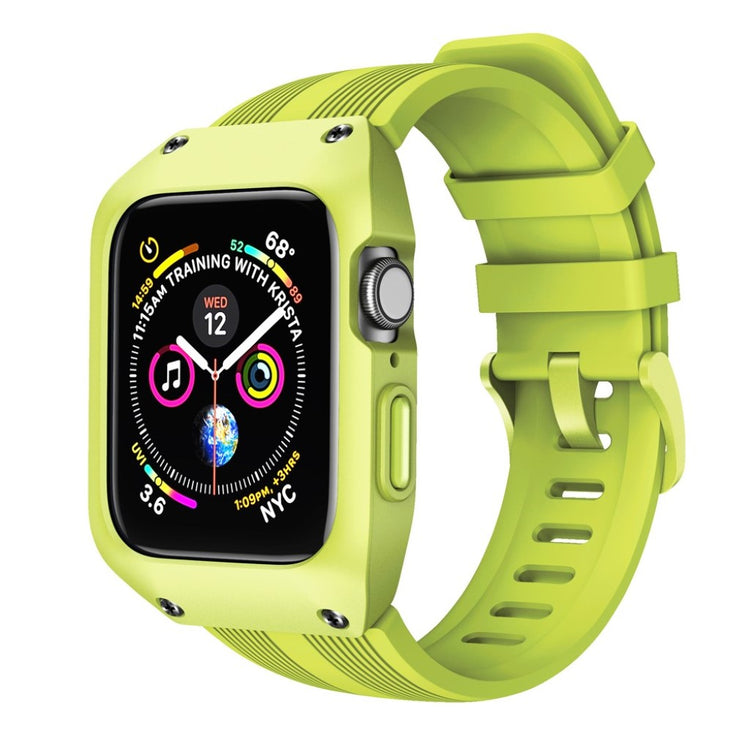 Fed Apple Watch Series 5 44mm Silikone Rem - Grøn#serie_5