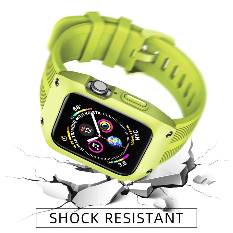 Fed Apple Watch Series 5 44mm Silikone Rem - Grøn#serie_5