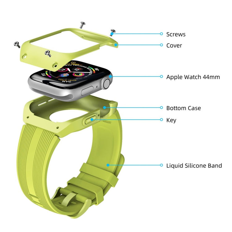 Fed Apple Watch Series 5 44mm Silikone Rem - Grøn#serie_5