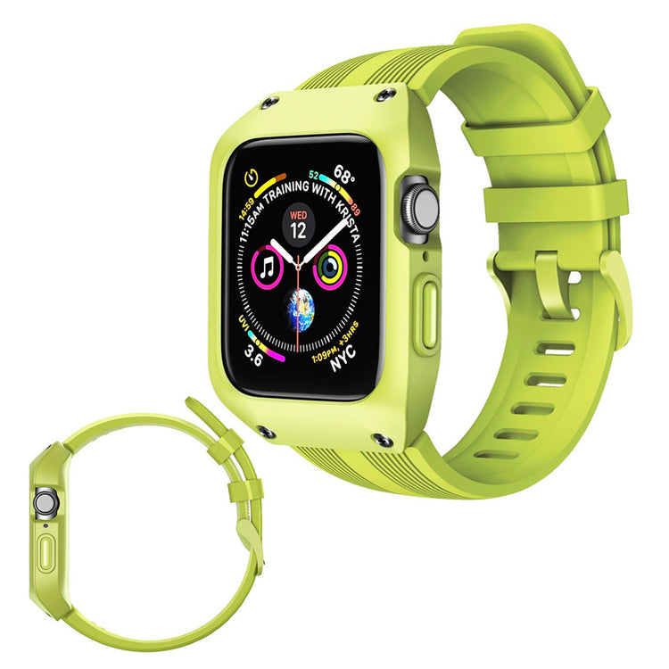 Fed Apple Watch Series 5 44mm Silikone Rem - Grøn#serie_5