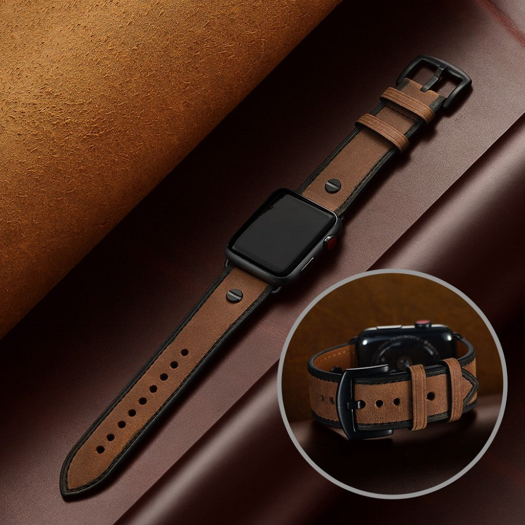 Vildt fantastisk Apple Watch Series 5 44mm Ægte læder Rem - Brun#serie_3