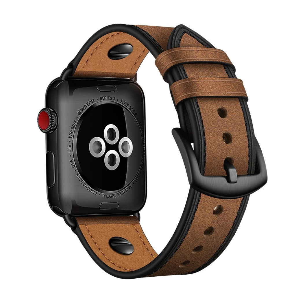Vildt fantastisk Apple Watch Series 5 44mm Ægte læder Rem - Brun#serie_3