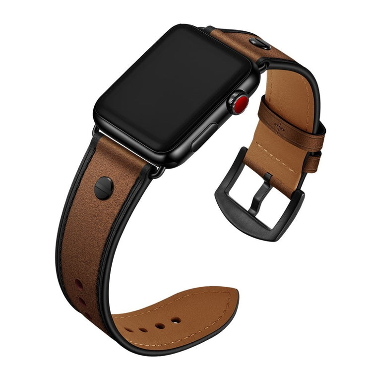 Vildt fantastisk Apple Watch Series 5 44mm Ægte læder Rem - Brun#serie_3