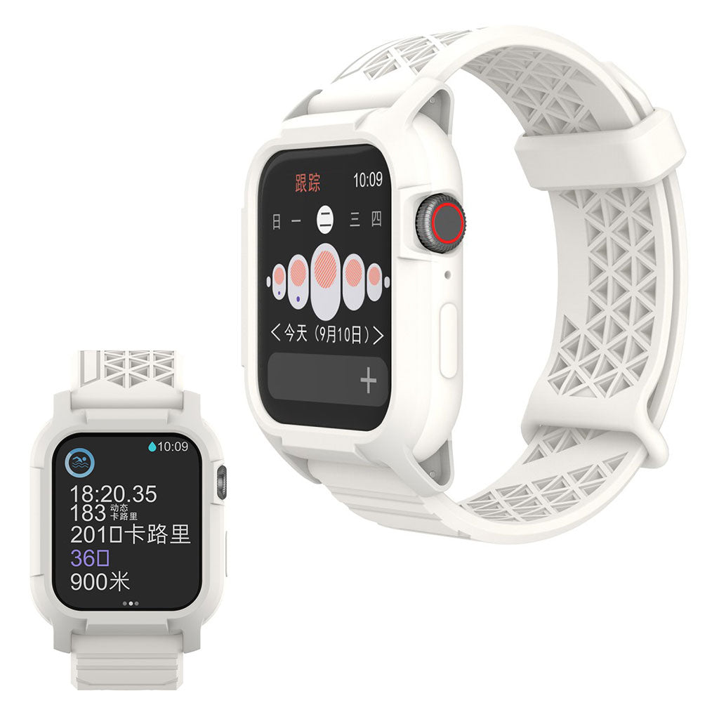  Apple Watch Series 5 44mm / Apple Watch 44mm Silikone Rem - Hvid#serie_2