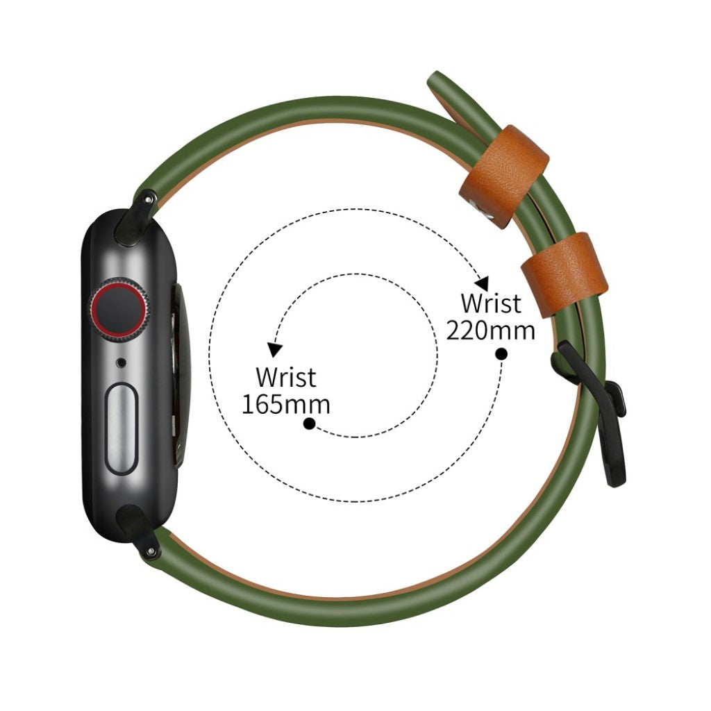  Apple Watch Series 5 44mm / Apple Watch 44mm Ægte læder Rem - Grøn#serie_1