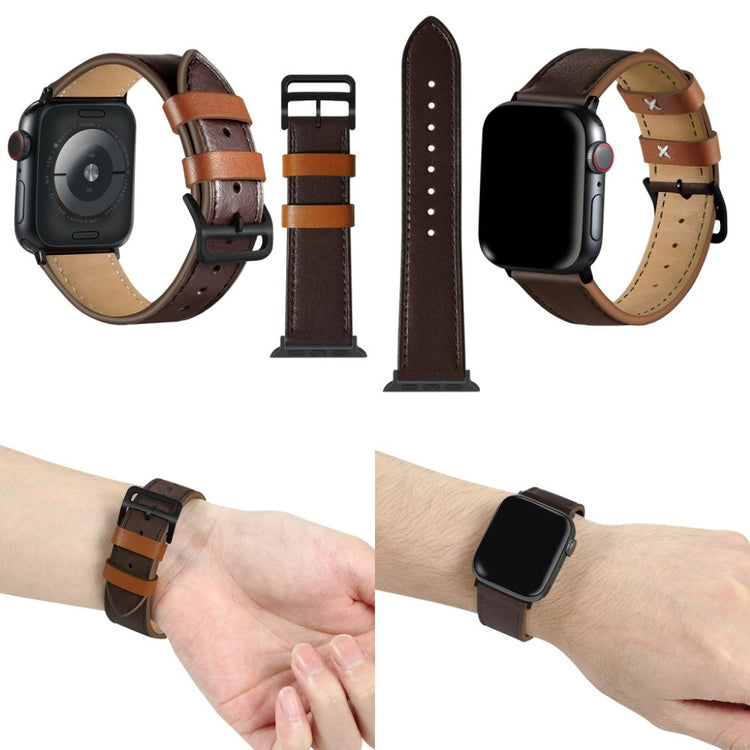  Apple Watch Series 5 44mm / Apple Watch 44mm Ægte læder Rem - Brun#serie_5
