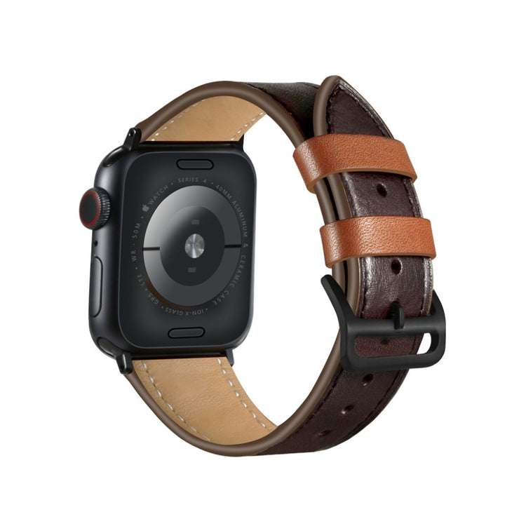  Apple Watch Series 5 44mm / Apple Watch 44mm Ægte læder Rem - Brun#serie_5