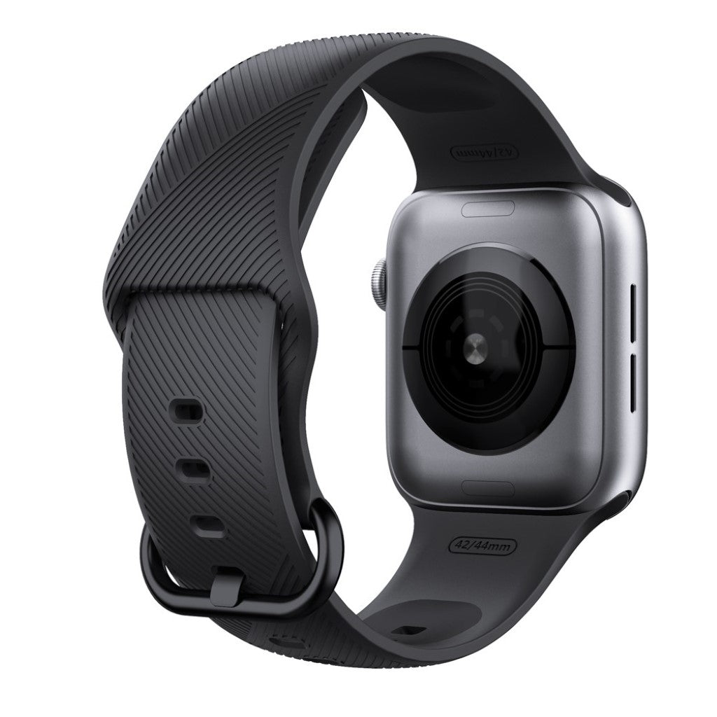 Rigtigt kønt Apple Watch Series 5 44mm Silikone Rem - Sort#serie_091