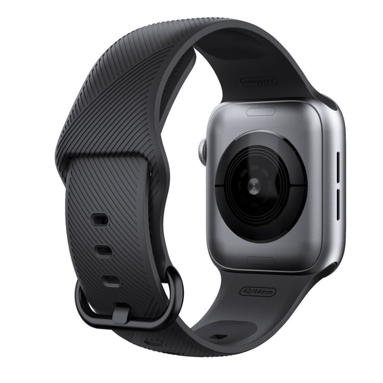 Rigtigt kønt Apple Watch Series 5 44mm Silikone Rem - Sort#serie_091