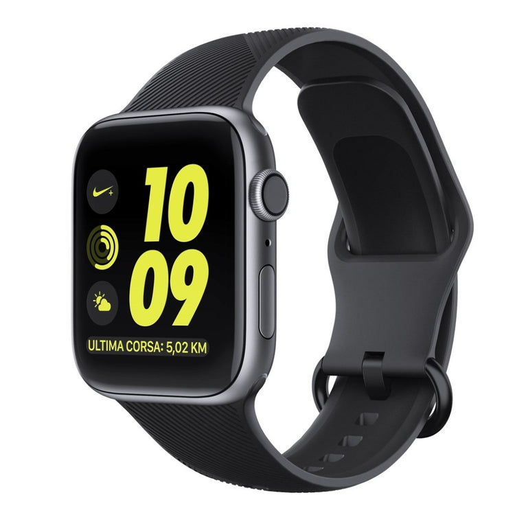 Rigtigt kønt Apple Watch Series 5 44mm Silikone Rem - Sort#serie_091