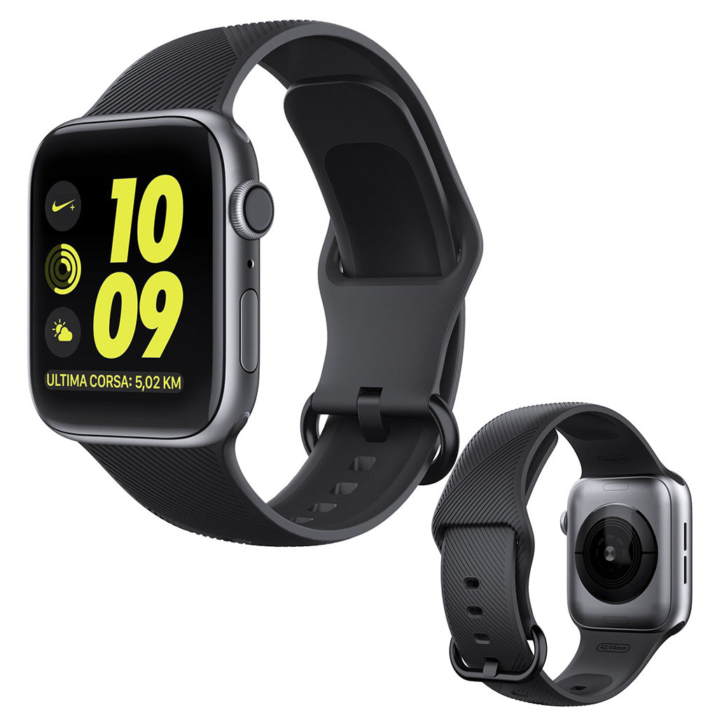 Rigtigt kønt Apple Watch Series 5 44mm Silikone Rem - Sort#serie_091