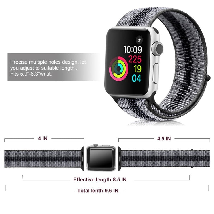 Vildt hårdfør Apple Watch Series 5 44mm Nylon Rem - Sort#serie_1