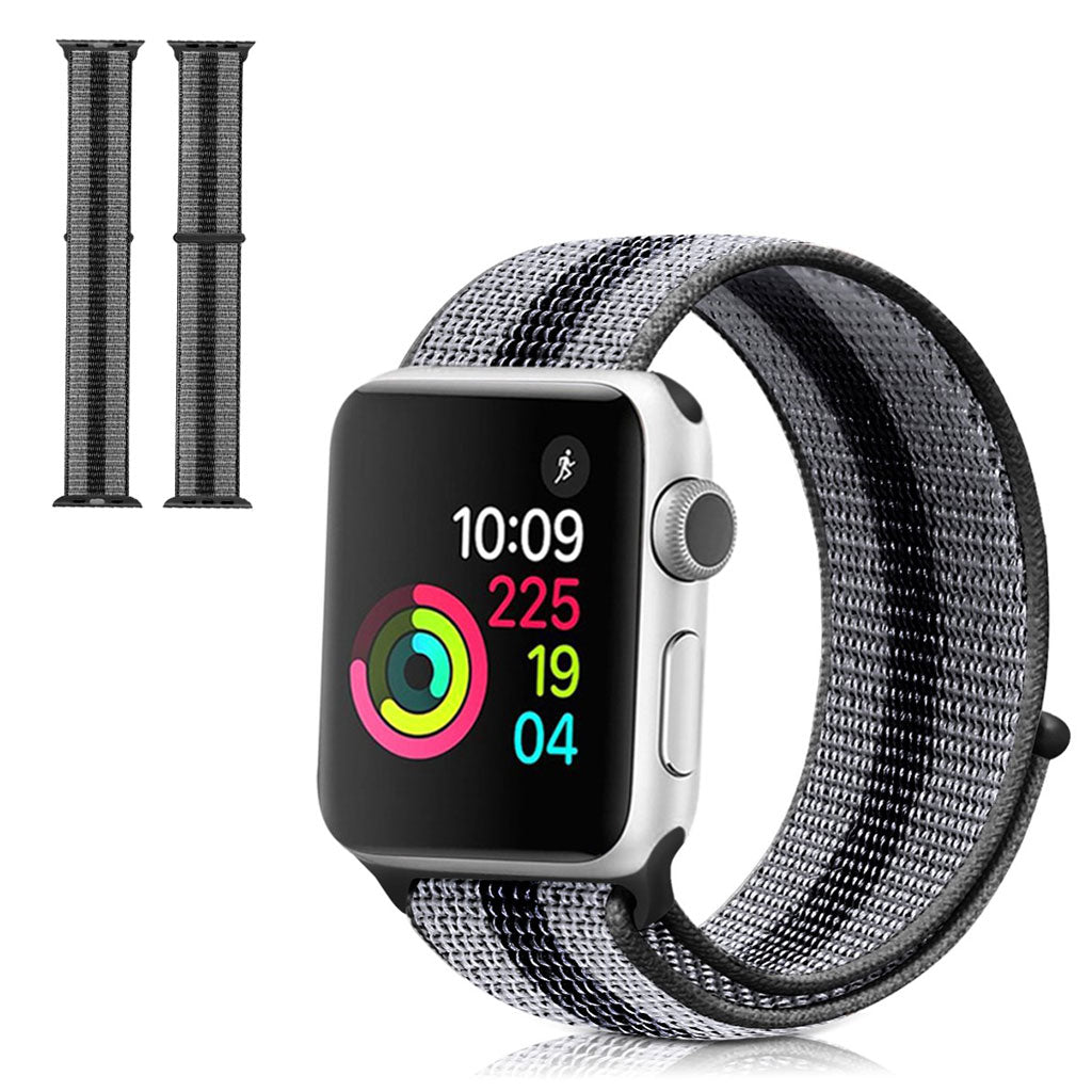 Vildt hårdfør Apple Watch Series 5 44mm Nylon Rem - Sort#serie_1