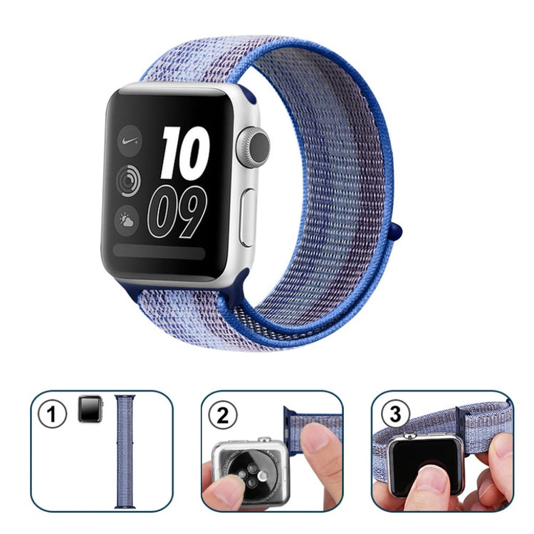 Vildt hårdfør Apple Watch Series 5 44mm Nylon Rem - Blå#serie_10