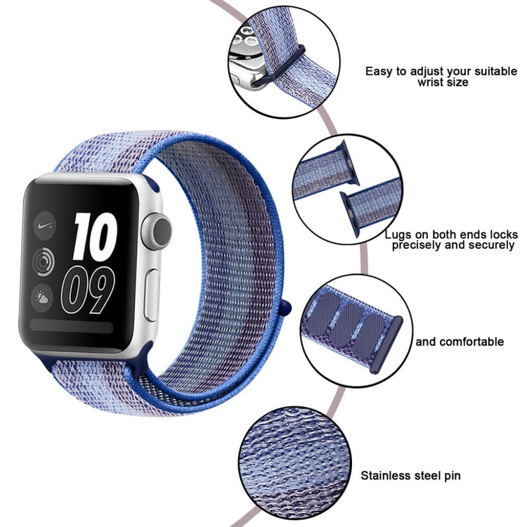 Vildt hårdfør Apple Watch Series 5 44mm Nylon Rem - Blå#serie_10